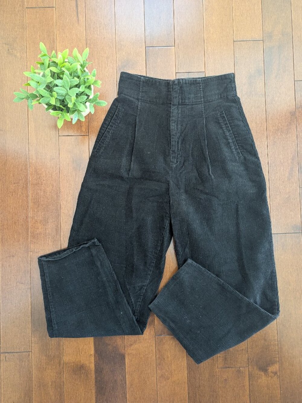 ESPRIT BLACK CORDUROY 90s VINTAGE TROUSER PANTS
